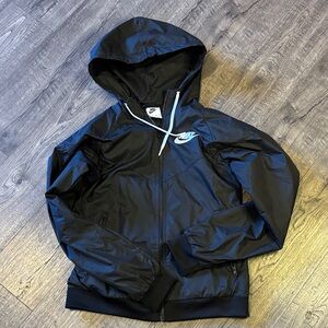 Nike Kids Black Hooded Raincoat